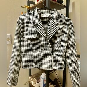 Rampage Monochrome Checkered Blazer